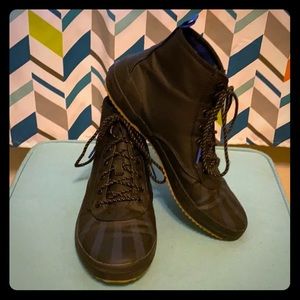 KEDS Scout Black LEATHER Water Resistant Sneakers